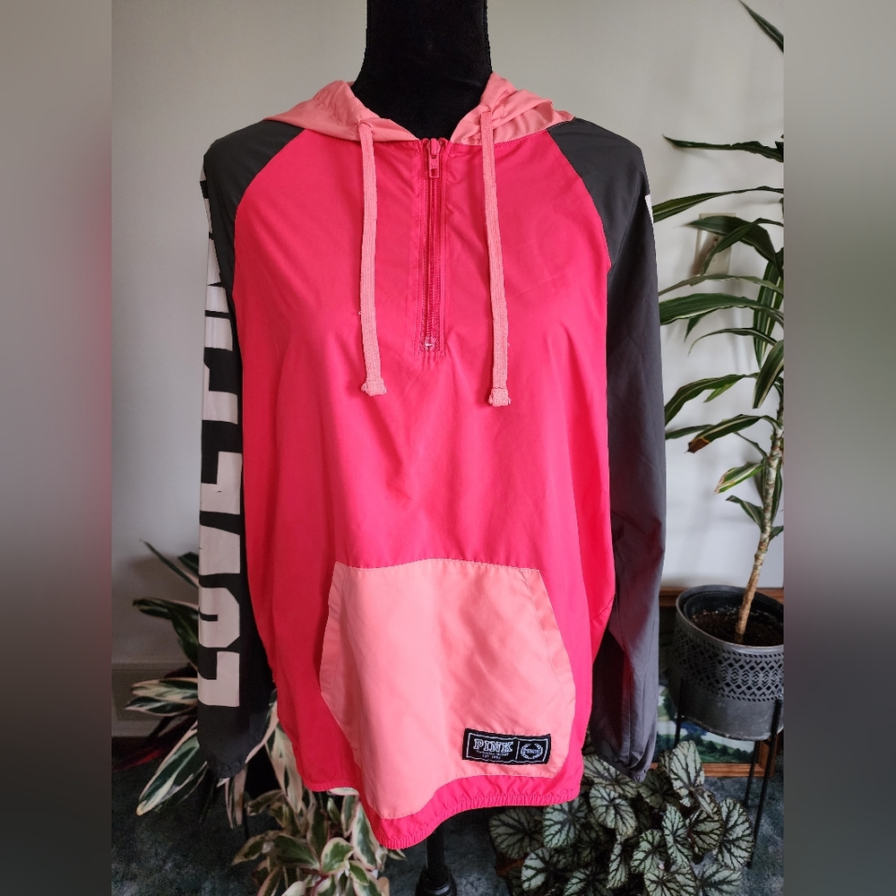 PINK windbreaker, pink and grey, XS